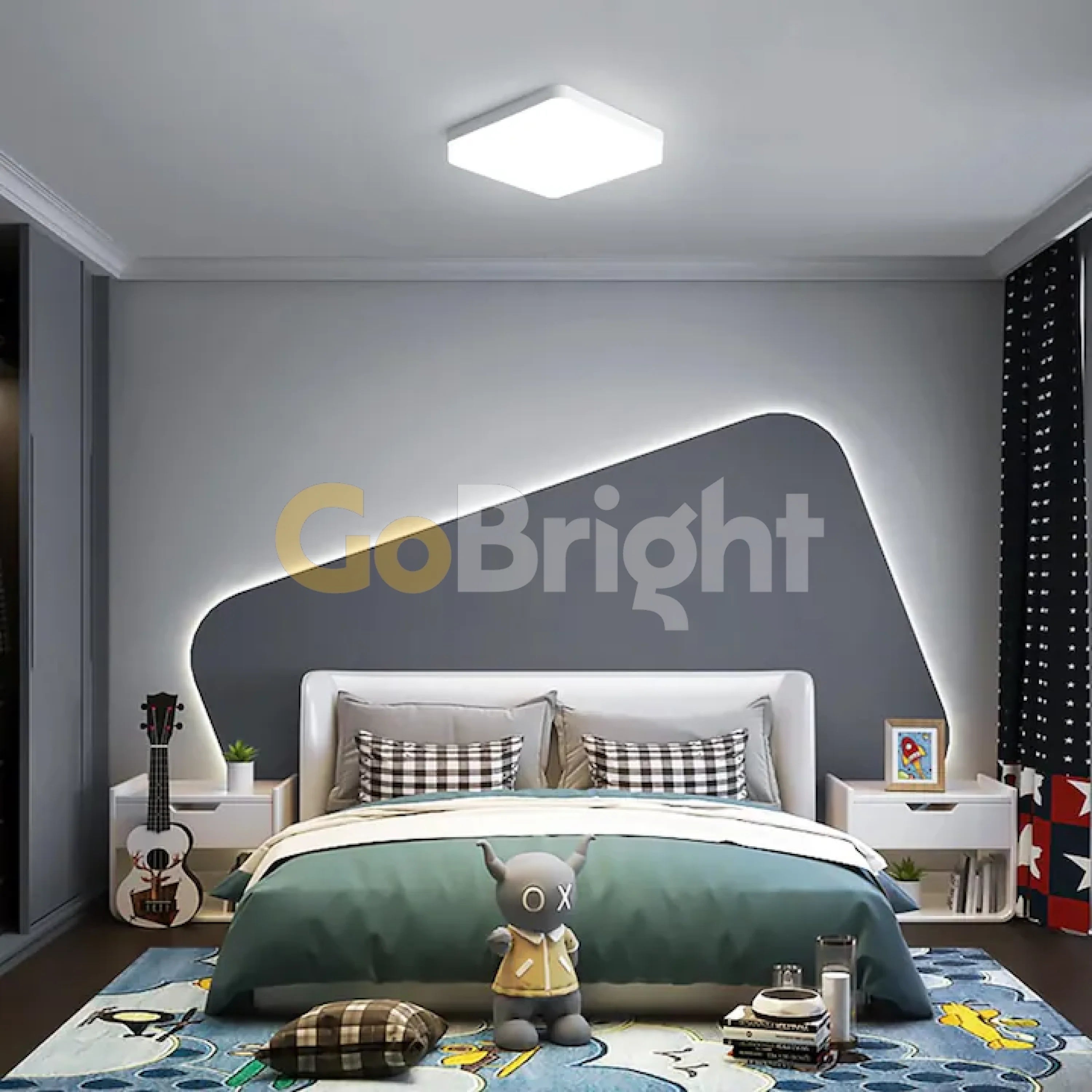 Plafoniera LED Diametru 22x22cm 36W Office Slim Lumina Rece Alb