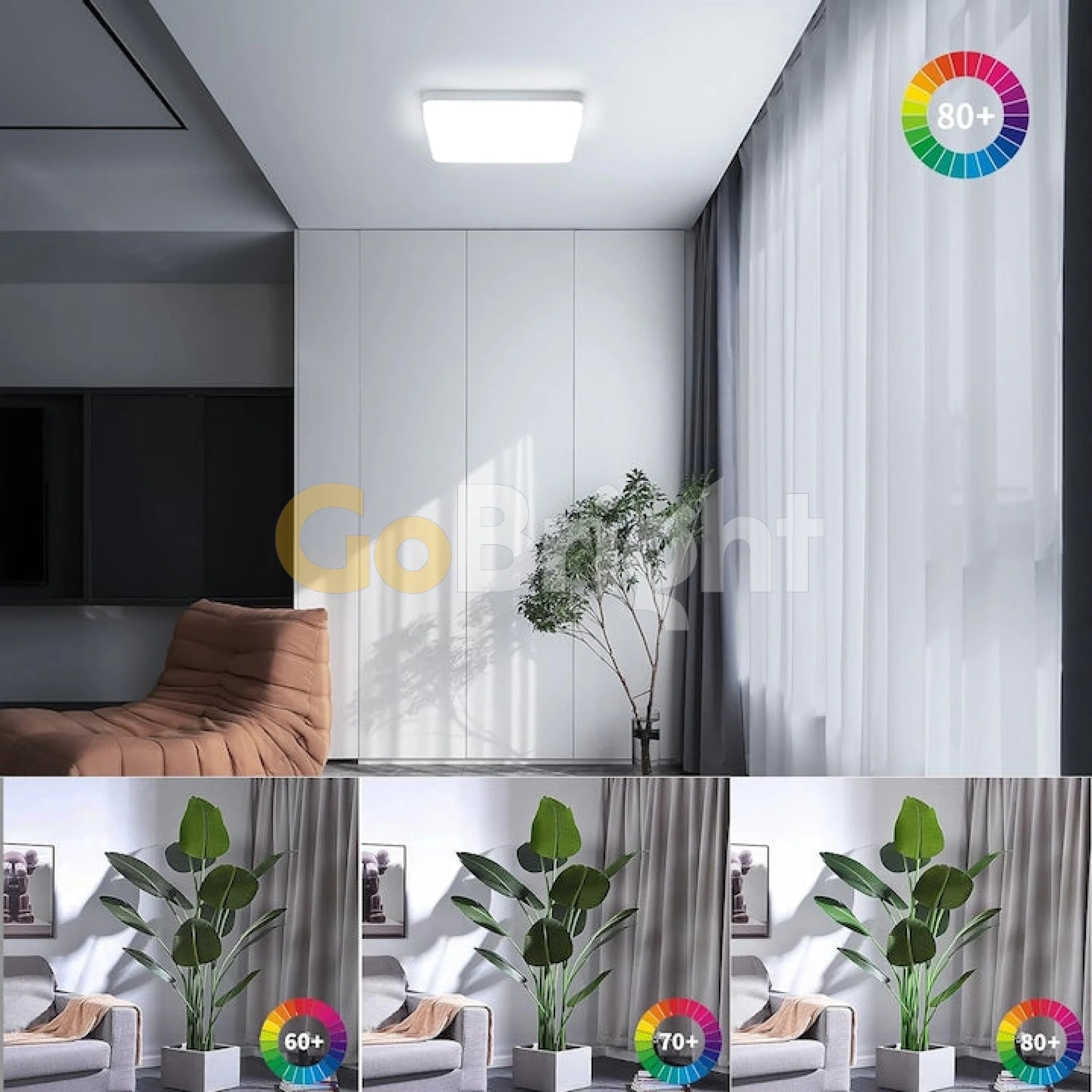 Plafoniera LED Diametru 22x22cm 36W Office Slim Lumina Rece Alb