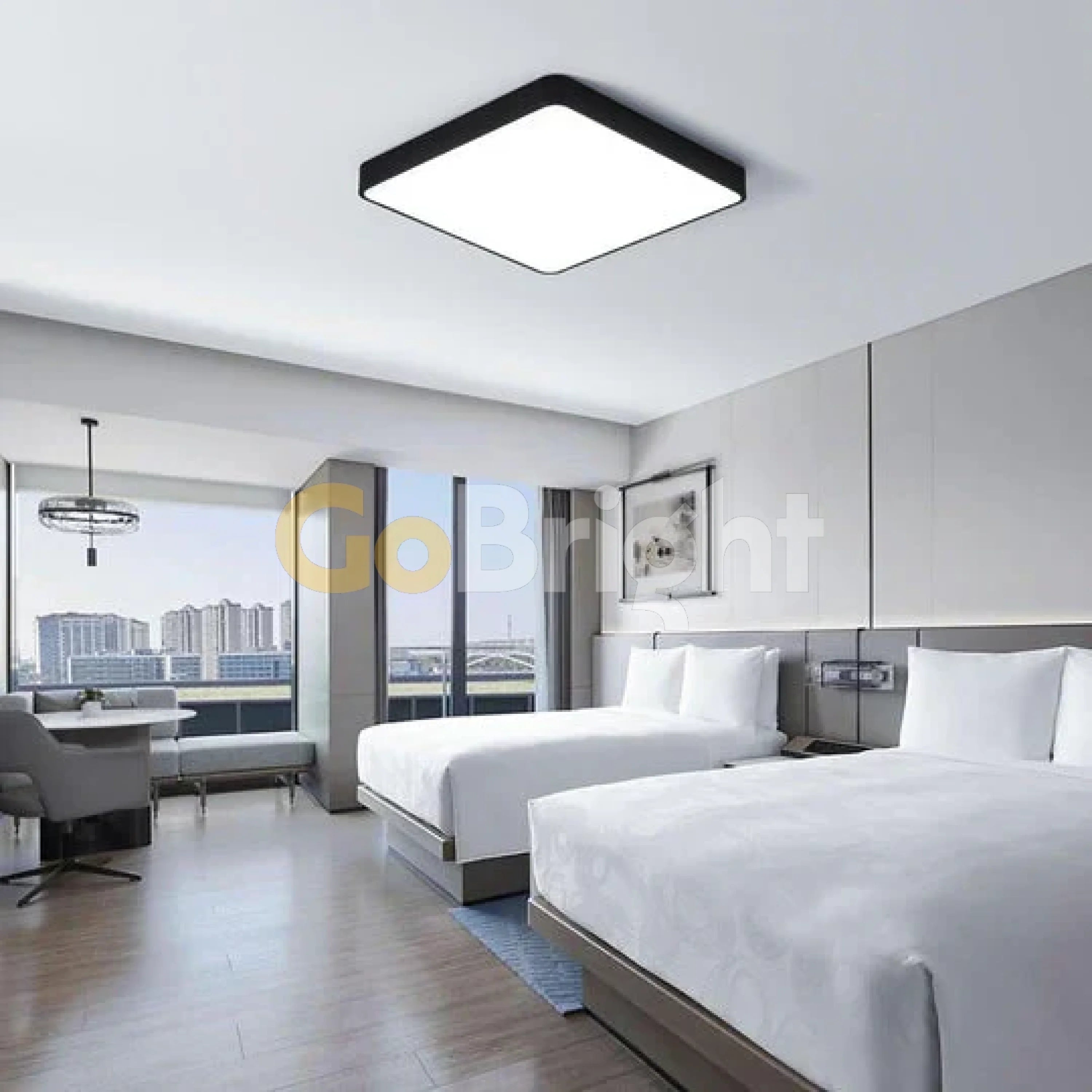 Plafoniera LED Diametru 30x30cm 40W Office Slim Lumina Rece Negru