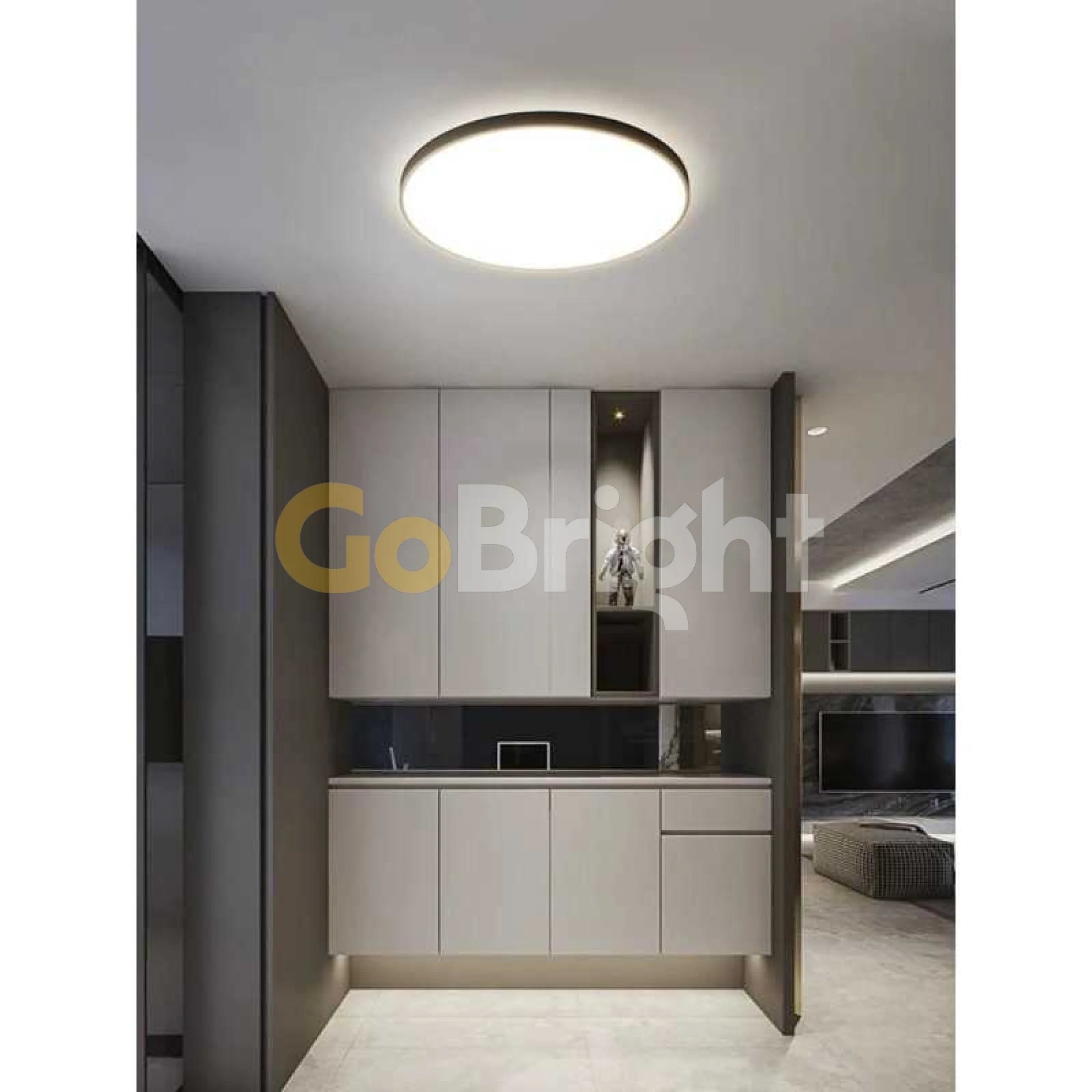 Plafoniera LED Diametru 40cm 40W Office Ultra Slim Lumina Rece Negru
