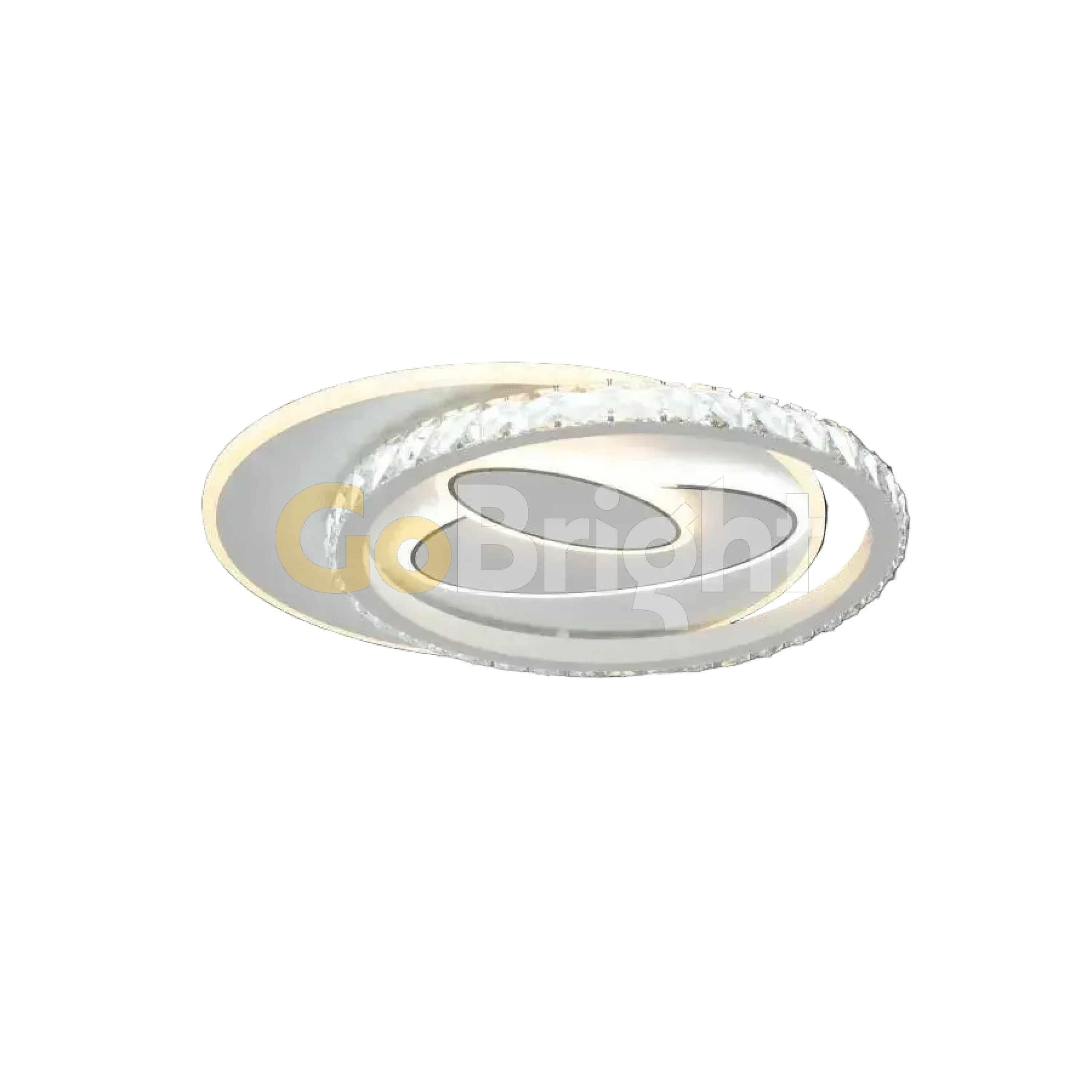 Plafoniera LED Diametru 50cm 200W Cristal cu Telecomanda Raisa 3 Tipuri de Lumini Alb