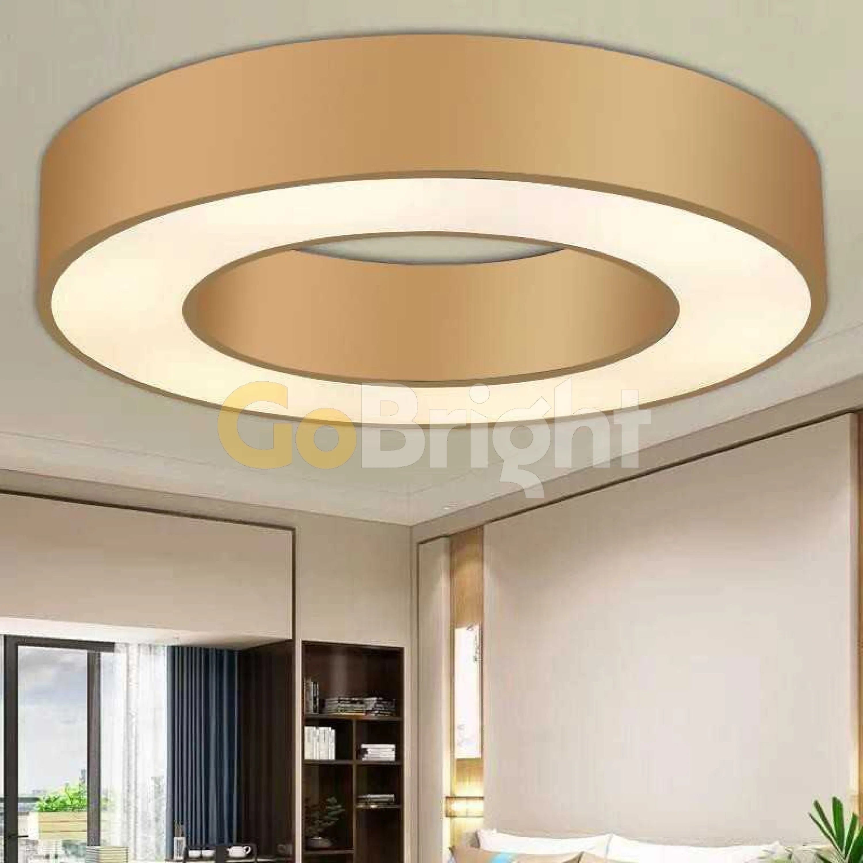 Plafoniera LED Diametru 50cm 48W Oglo Lumina Neutra Auriu