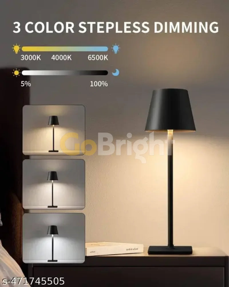 Veioza Touch LED Sinth 3 Tipuri de Lumini 38cm 10W Negru